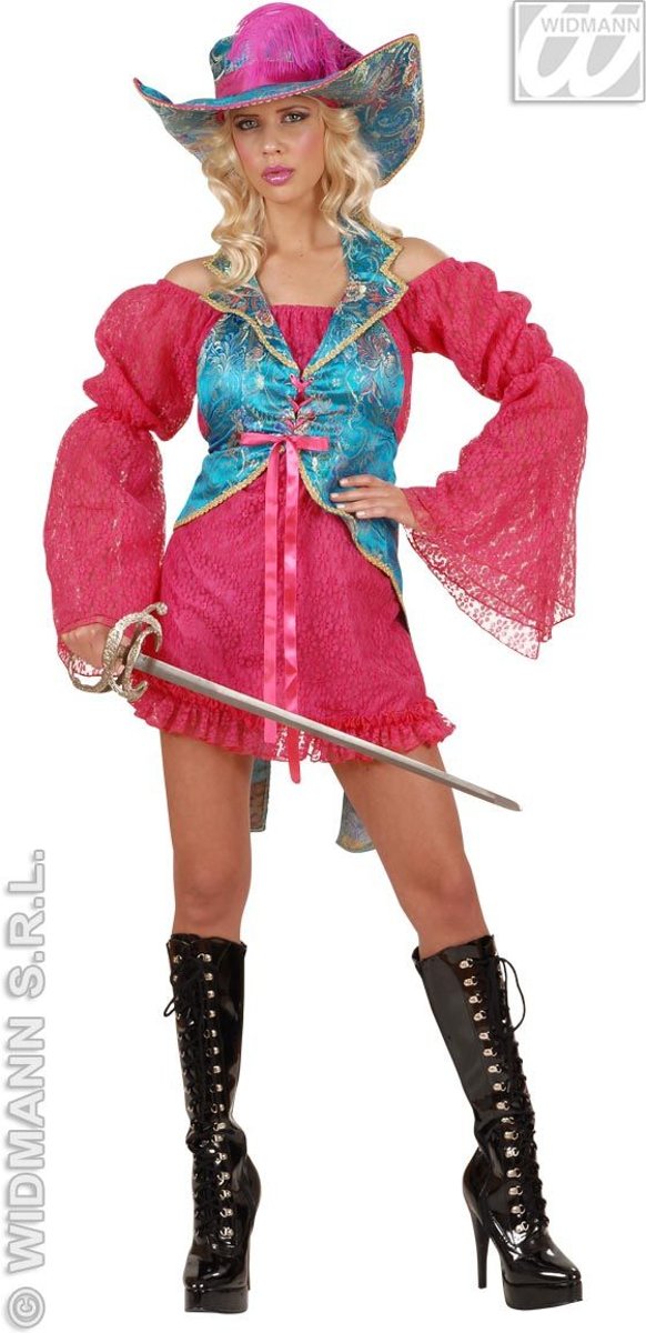 Musketier Kostuum | Dames Musketier Madama Musketierre Kostuum Vrouw | Medium | Carnaval kostuum | Verkleedkleding